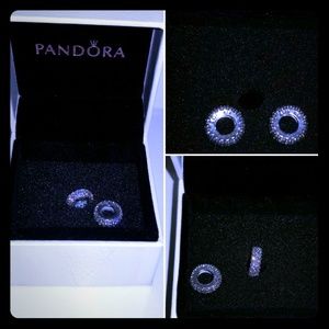 Authentic Pandora CZ space beads - set of two!